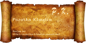 Pszotka Klaudia névjegykártya