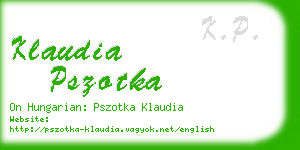 klaudia pszotka business card